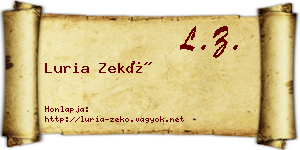 Luria Zekő névjegykártya